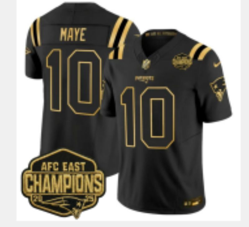 Men 2026 New England Patriots #10 Maye Black gold 3th generations Nike Limited NFL Jersey style 005->new england patriots->NFL Jersey
